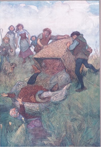 "Kastet inn i Themsen", illustrasjon fra 