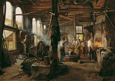 Interiør i en hammermølle av Hugo Charlemont