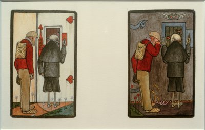Bonde og død ved portene til himmel og helvete av Hugo Simberg