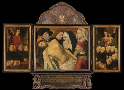 Klagesangen, ca. 1527 (olje på panel) av Hugo van der (after) Goes
