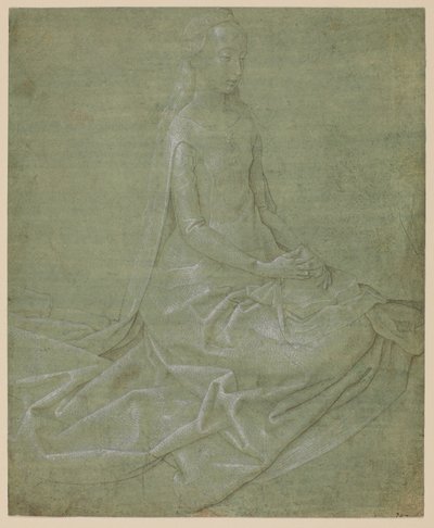 Sittende kvinnelig helgen, 1475 - 1485 ca av Hugo van der Goes