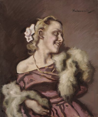 kvinneportrett av Hugo von Habermann