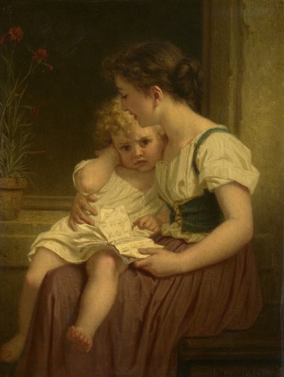 Mor og barn, ca. 1864 av Hugues Merle