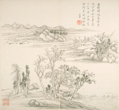 Album After Old Masters And Poems (album (10 blader), blekk på papir) av Hui Wang