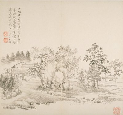 Album After Old Masters And Poems (album (10 blader), blekk på papir) av Hui Wang