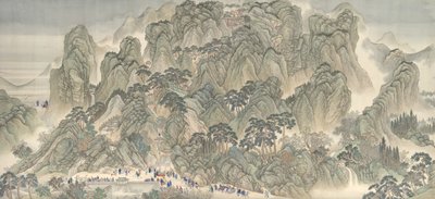 Kangxi-keiserens sørlige inspeksjonstur, Ji'nan til Mount Tai av Hui Wang
