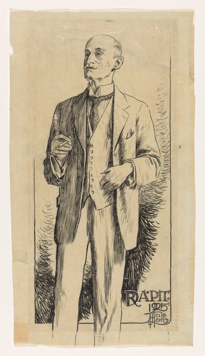 Portrett av Adrian Pit av Huib Luns (signed by artist)