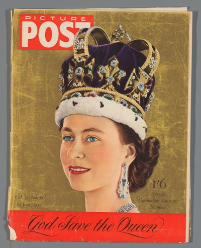 Kopi av spesialutgaven av Picture Post for kroningen av dronning Elizabeth II, 13. juni 1953 Bildepost/spesielt kroningssuvenirnummer (tittel på objekt) av Hulton Press Ltd.