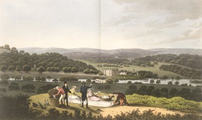 General View of Longleat fra Prospect Hill, fra "Fragments on the Theory and Practice of Landscape Gardening", pub. 1816 av Humphry Repton
