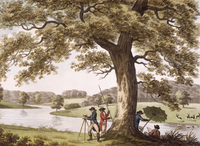 Humphrey Repton undersøker med en teodolitt av Humphry Repton