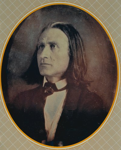 Reproduksjon av en daguerrotypi av Franz Liszt (1811-86) tatt ca. 1856 av Hungarian School