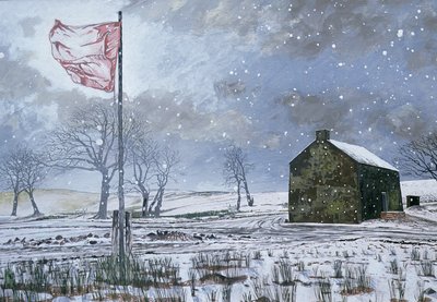 Drovers Arms and the Red Flag, nær Garth, 1992 (gouache på kort) av Huw S. Parsons
