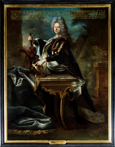 Portrett av Maximilian Henry VI av Bethune, femte hertug av Sully (1669-1729). Maleri tilskrevet Hyacinthe Rigaud (1659-1743). Olje på lerret. Obligatorisk omtale: Sully sur Loire, Chateau de Sully - Portrett av Maximilian Henri VI de Bethune, femte hertug av Hyacinthe (attr. to) Rigaud