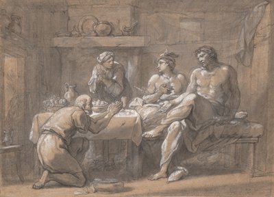 Jupiter og Merkur i huset til Baucis og Filemon, 1700-tallet. av Hyacinthe Collin de Vermont