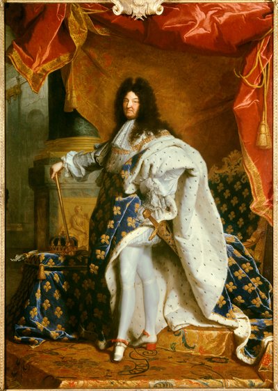 Full lengde portrett av kongen Ludvig XIV av Hyacinthe Francois Rigaud