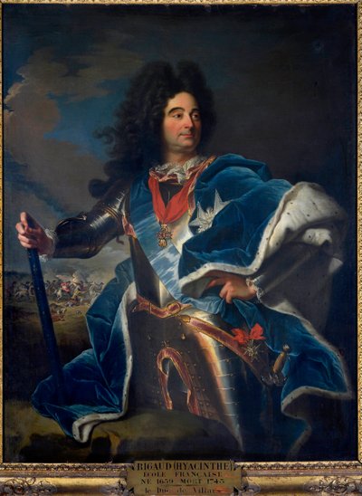 Portrett av Louis Claude Hector, hertugen av Villars, marechal av Frankrike (1652-1734) Han har halskjedet av Order of the Golden Fleece (1659-1743) ca. 1714 av Hyacinthe Francois Rigaud