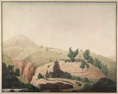 Landsbyen Barhaiti med et tempel i forgrunnen av Hyder Jung Hearsey