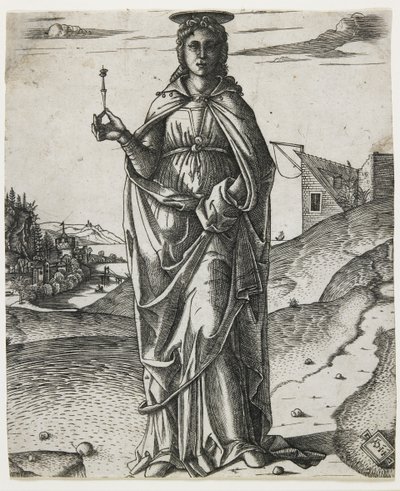 Saint Lucy, ca. 1510 (gravering) av I.I.C.A. Master