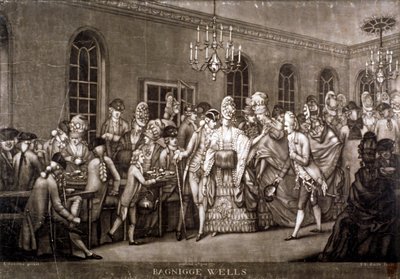 Utsikt over et overfylt rom i Bagnigge Wells, London, 1772. av IR Smith