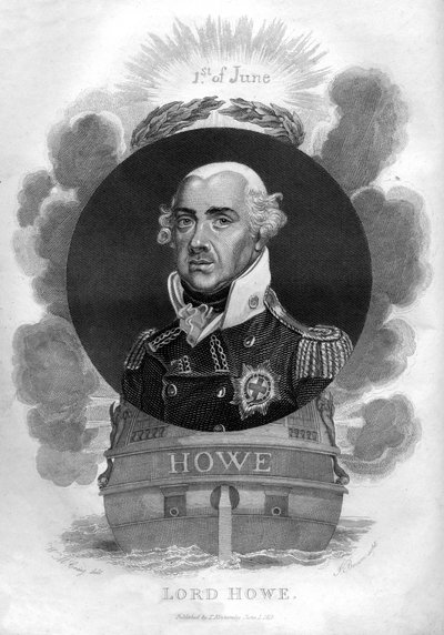 Admiral Richard Howe, 1st Earl Howe, 1726-1799, engelsk admiral, 1816. av I. Brown