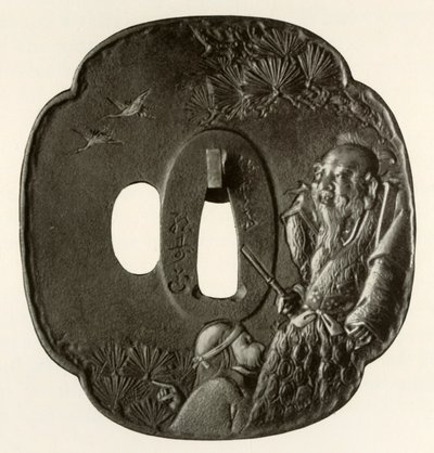 Det gamle paret Takasago, c1800-1820, 1910. av Ichijosai Hirotoshi