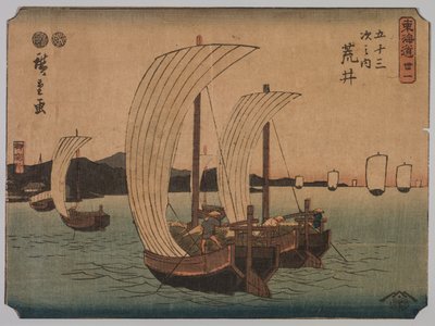 Seilbåter, 1839-1864. av Ichiryusai Hiroshige II