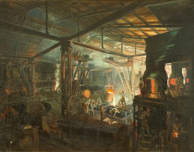 Frankrike, støperiet, ca. 1864 (olje på lerret) av Ignace Francois Bonhomme