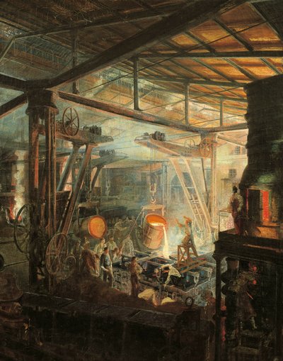 Frankrike, Støperiet, ca. 1864 (olje på lerret) av Ignace Francois Bonhomme