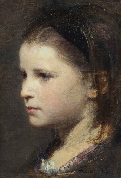 Hodet til en ung jente av Ignace Henri Jean Fantin-Latour