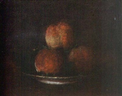Three Peaches (olje på lerret) av Ignace Henri Jean Fantin Latour