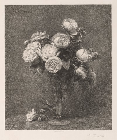Bukett av roser, 1879. av Ignace Henri Jean Fantin-Latour