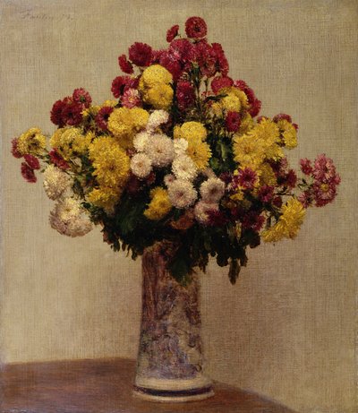 Krysantemum i en vase, 1873 av Ignace Henri Jean Fantin Latour