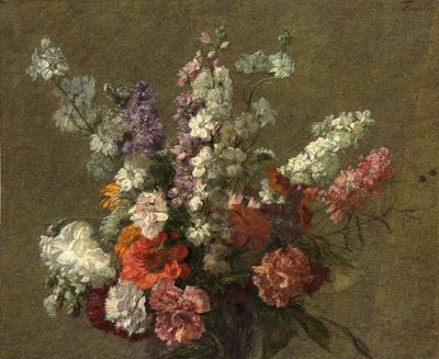 Delphiniums; Larkspur, 1899 av Ignace Henri Jean Fantin Latour