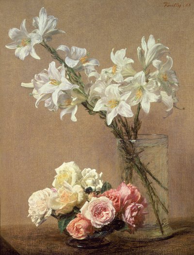 Liljer i en vase, 1888 av Ignace Henri Jean Fantin Latour