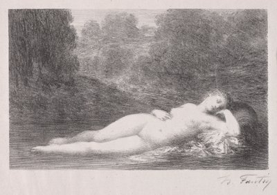 Liggende i vannet, 1903. av Ignace Henri Jean Fantin Latour