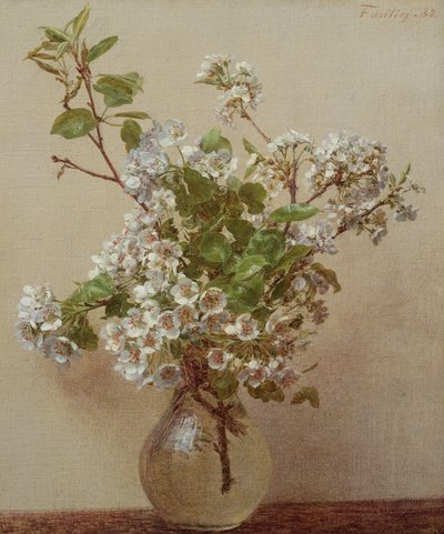 Pæreblomst, 1882 av Ignace Henri Jean Fantin Latour