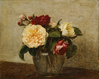 Røde og gule roser, 1879 av Ignace Henri Jean Fantin-Latour