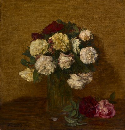 Roser i en vase, 1878. av Ignace Henri Jean Fantin Latour