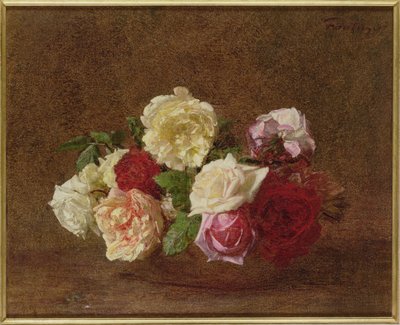Roser i en skål, 1884 av Ignace Henri Jean Fantin Latour