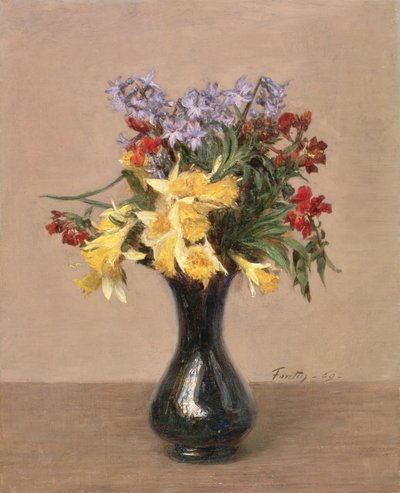 Vårblomster, 1869 av Ignace Henri Jean Fantin Latour