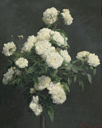 Stilleben av hvite peoner, 1870 av Ignace Henri Jean Fantin Latour