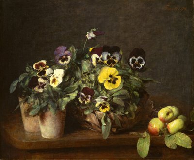 Stilleben med stemorsblomster, 1874 av Ignace Henri Jean Fantin Latour