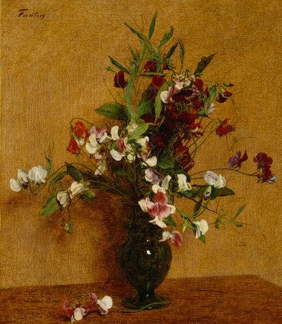 Sukkererter; Søte erter, 1888 av Ignace Henri Jean Fantin-Latour