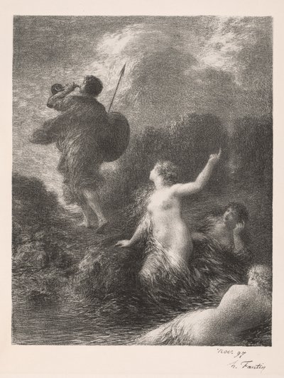 Twilight of the Gods: Siegfried and the Rhine Maidens, 1897. av Ignace Henri Jean Fantin Latour