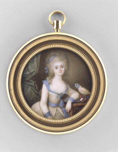 Portrait of a Woman, ca. 1785 (akvarell på elfenben, ormolu og glass) av Ignace Jean Victor Campana