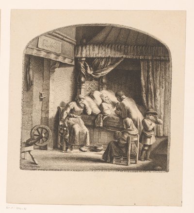 Gammel mann på dødsleie av Ignace Joseph de Claussin (attributed to)