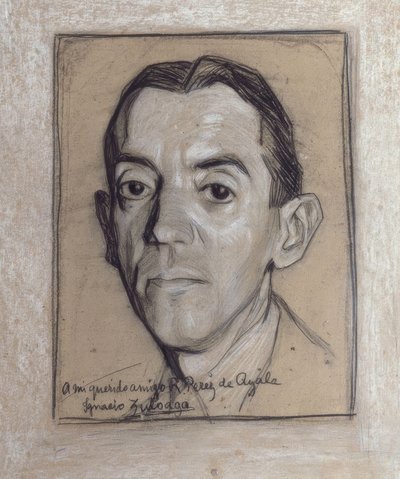 PORTRETT AV RAMON PEREZ DE AYALA (1888–1962) SPANSK FORSKRIVTTER OG JOURNALIST - TEGNING - GENERASJON AV 1914 av Ignacio Zuloaga
