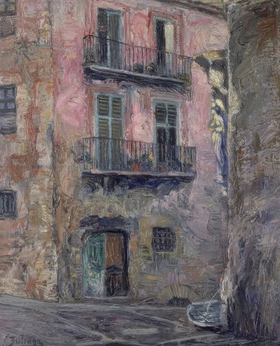 CALLE DEL ANGEL DE GERONA - 1931 - OLJE / LERT - 80 × 67 CM av Ignacio Zuloaga y Zabaleta