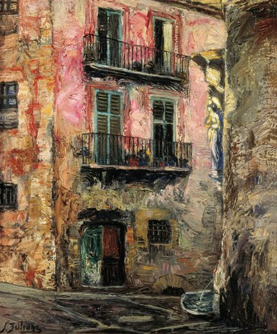 Girona (Girona). Maleri av Ignacio Zuloaga Zabaleta (1870-1945). olje på lerret av Ignacio Zuloaga y Zabaleta