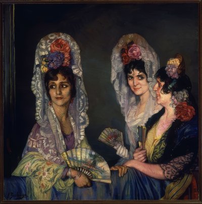 DE TRE MANOLENE - TYVENDE ÅRHUNDRE - O / L - 109X110 CM av Ignacio Zuloaga y Zabaleta